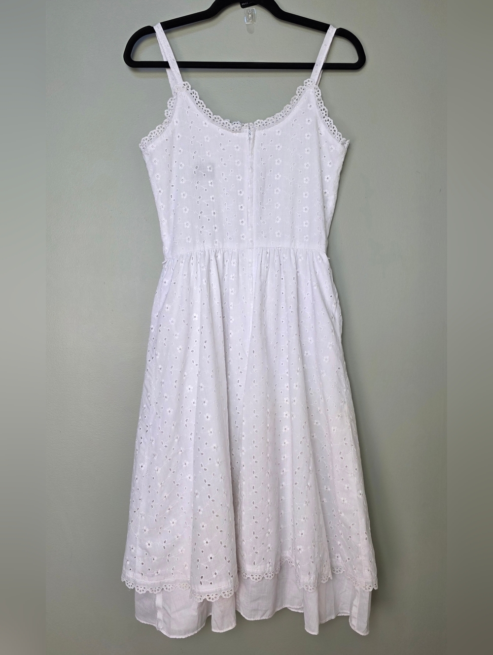 Vintage Lanz Original White Eyelet Midi Dress Cottagecore Bridal - Small - NWOT! - Picture 6 of 11